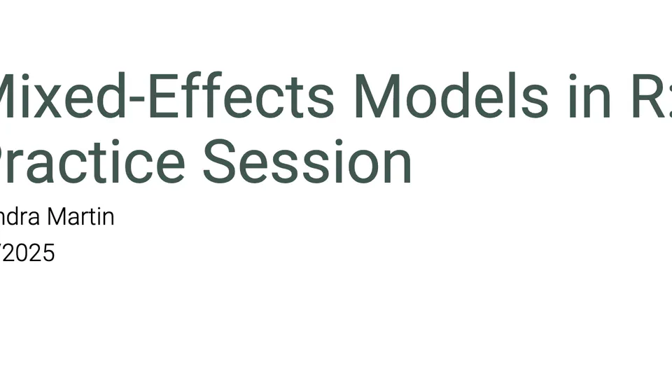 👩🏼‍🏫 Block Seminar at Ghent University on Mixed-Effects Regression in Psychology